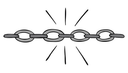Cartoon vector illustration of strong solid chain.