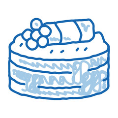 sushi roll with caviar doodle icon hand drawn illustration