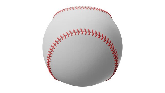 Baseball ball isolated on white background.
Loop able 3d animation for background.
