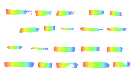 Rainbow hand drawn line gradient, vector EPS10. Rainbow color borders, design elements.