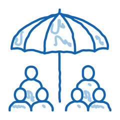 human protect umbrella doodle icon hand drawn illustration