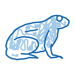 tropical frog doodle icon hand drawn illustration