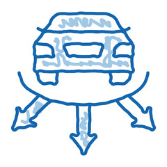 parktronic parking system doodle icon hand drawn illustration