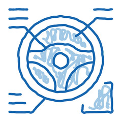 drive wheel characteristics doodle icon hand drawn illustration