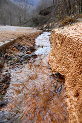 mountain stream in winter