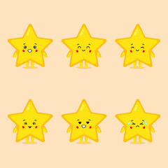 Cute Star Character with Expression