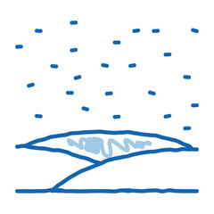 snowy field doodle icon hand drawn illustration