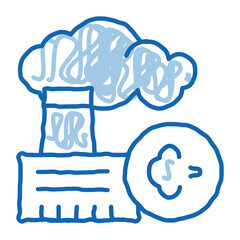 allergy on factory smog doodle icon hand drawn illustration