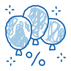 store opening sale discount doodle icon hand drawn illustration