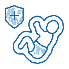 born in shirt doodle icon hand drawn illustration