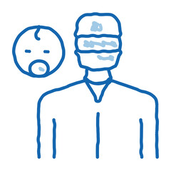 obstetrician doctor doodle icon hand drawn illustration