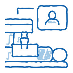 patient online health examination doodle icon hand drawn illustration