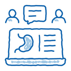 kidney disease internet information doodle icon hand drawn illustration