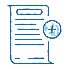 adding financial document for audit doodle icon hand drawn illustration