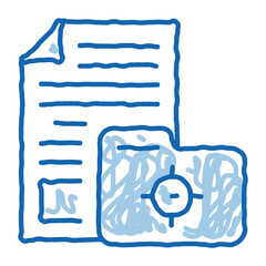 folder with audit information doodle icon hand drawn illustration
