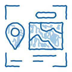 image and gps location for identity doodle icon hand drawn illustration