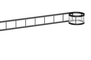 長巻の35mmフィルムの3Dイラスト
