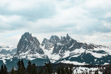 Fototapeta premium snow covered mountains in winter