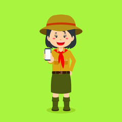 Scout Character Hold The Phone