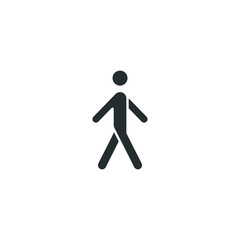 Walk glyph icon. Simple solid style. Pedestrian, man, pictogram, human, side, walkway concept symbol. Vector illustration isolated on white background. EPS 10.