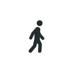 Walk glyph icon. Simple solid style. Pedestrian, man, pictogram, human, side, walkway concept symbol. Vector illustration isolated on white background. EPS 10.