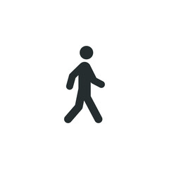 Fototapeta na wymiar Walk glyph icon. Simple solid style. Pedestrian, man, pictogram, human, side, walkway concept symbol. Vector illustration isolated on white background. EPS 10.