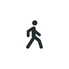 Walk glyph icon. Simple solid style. Pedestrian, man, pictogram, human, side, walkway concept symbol. Vector illustration isolated on white background. EPS 10.