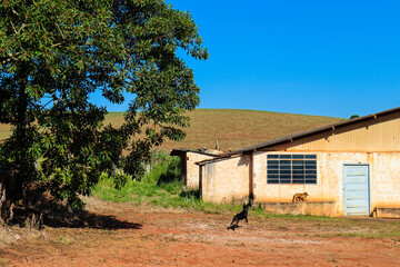 Fototapeta na wymiar abandoned school in rural area
