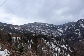 snow covered mountains