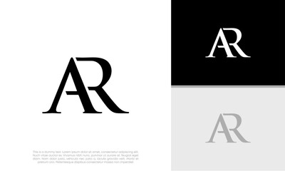 Initials AR logo design. Initial Letter Logo.	