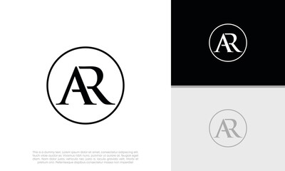 Initials AR logo design. Initial Letter Logo.	
