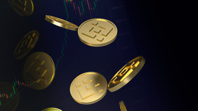The BNB or Coin cryptocurrency Binance&nbsp; for cryptocurrency  Business concept 3d rendering, Bangkok ,Thailand, 02-05-2021.