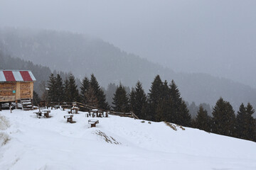 ski resort in the mountains