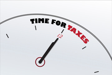 USA Time for Taxes Clock symbol text words circle shape icon vector image design