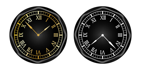 Black white watch. Clock icon vector. Watch, time icon vector illustration. Vector illustration. EPS 10. Stock image.