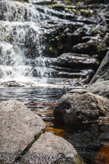 rocks on waterfall