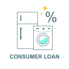 Colored outline icon for consumer loan.