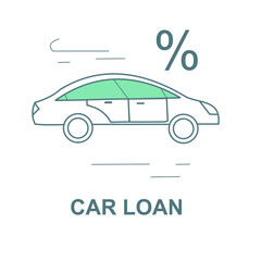 Colored outline icon for car loan.