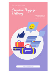 Fast worldwide delivery web page flat design
