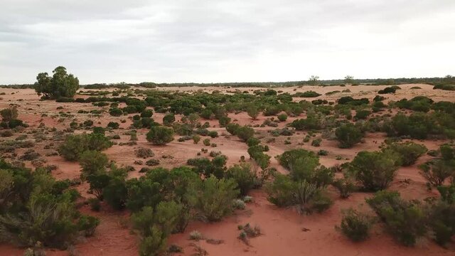 Outdoor nature drone aerial flying above sand hills desert australia