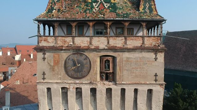 Clock tower in a Romanian city