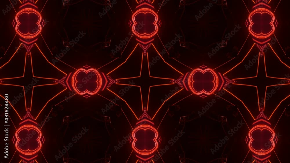 Aufkleber red black flashing kaleidoscope patterns. animated abstract background. 3d render