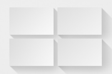 Blank white business cards flatlay