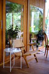 Chair natural wood single seat