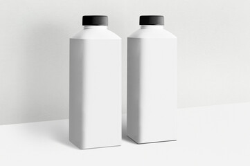 Minimal milk carton with copy text label