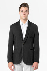 Navy blue men's blazer business wear fashion