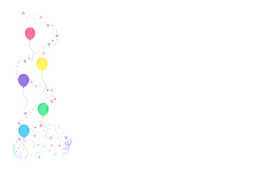 Happy birthday party, birthday party,glittering light and many colorful balloons, party background, fireworks,Exploding party popper with confetti,vector illustration and icons.