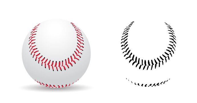 Baseball Stitches on a white background , sport game, vector illustration.