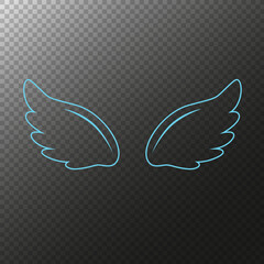 Many kinds of wings cartoon illustration, angel, angel wings, feather wings, angel, goodness.vector illustration and icon.