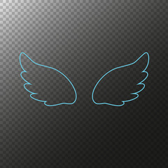 Many kinds of wings cartoon illustration, angel, angel wings, feather wings, angel, goodness.vector illustration and icon.
